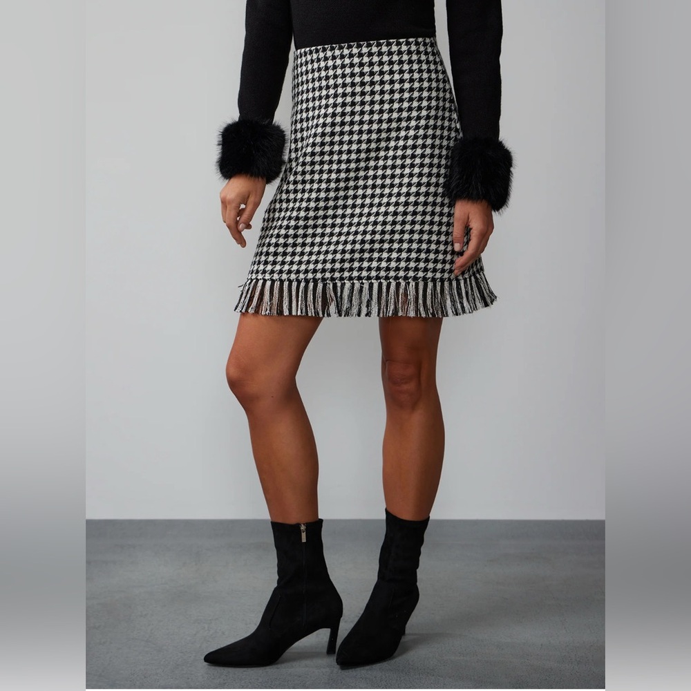 New York & Company Houndstooth Mini Skirt